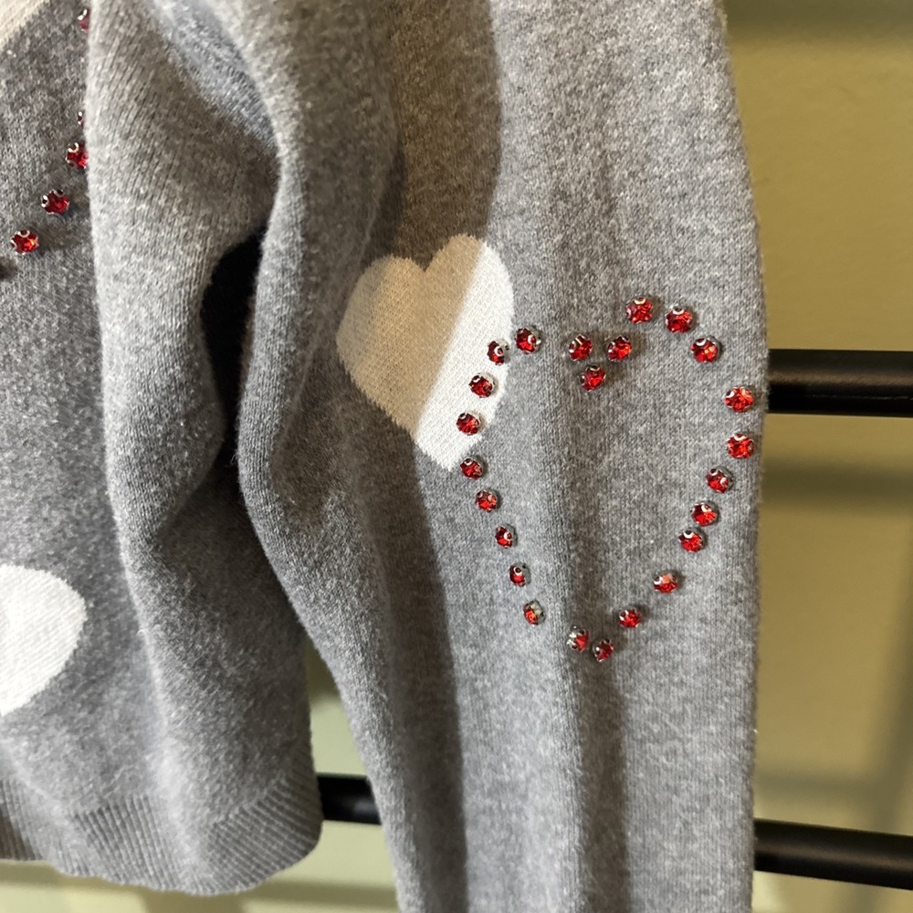 TORRID Heart Sweater Cardigan Rhinestones HEARTFELT CLOUD DANCER LONG SLEEVE XL - Picture 5 of 12